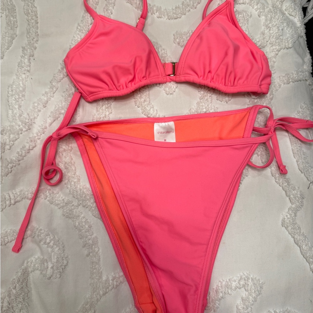 Xhilaration Pink and Orange Bikini Set